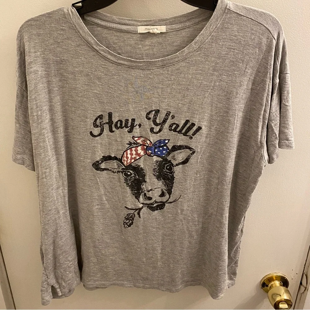 Maurices Hay Y’all Graphic Tee Size Large - Picture 2 of 4